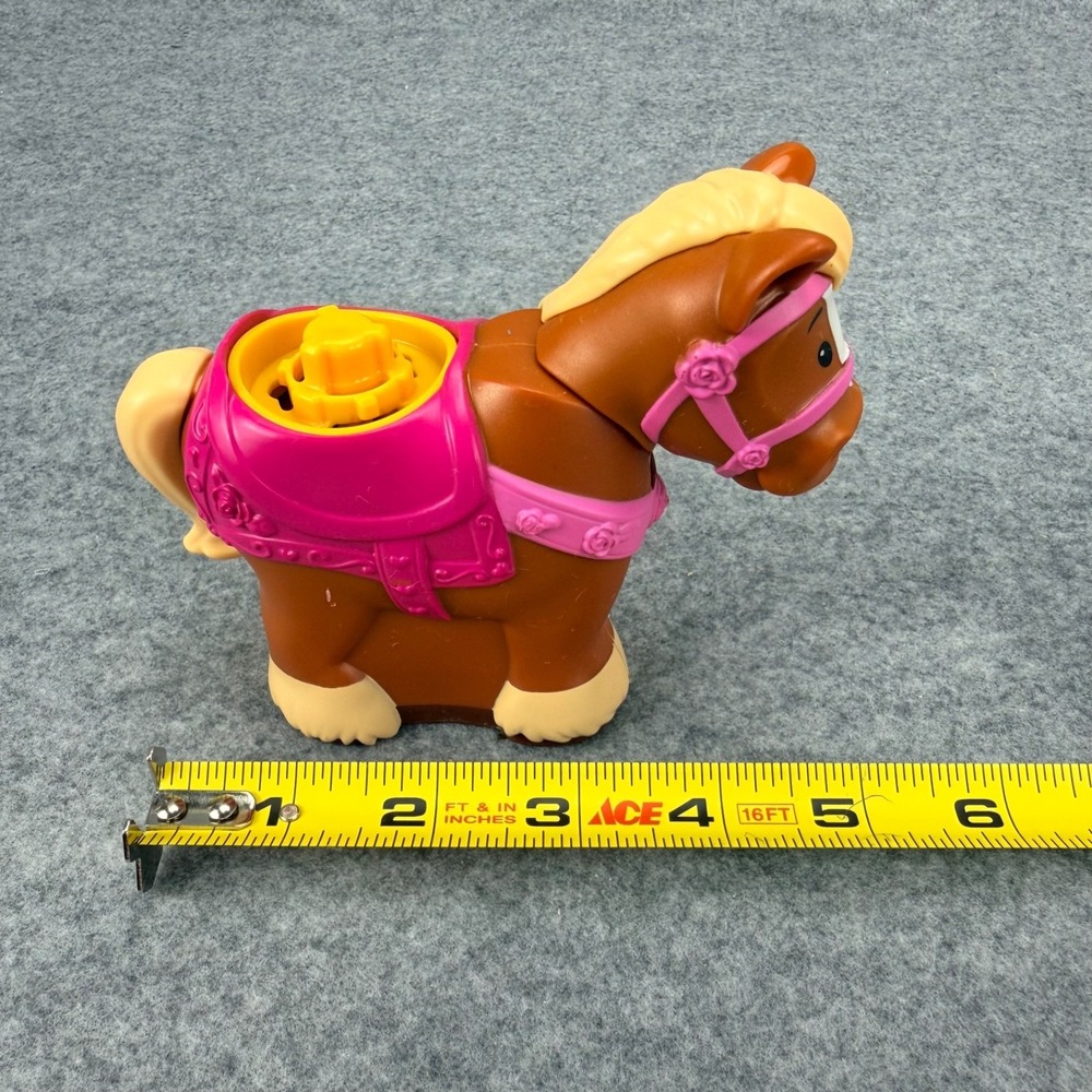 Fisher-Price Little People Disney Princess Brown Horse Sound Toy Pink Saddle - Picture 8 of 13